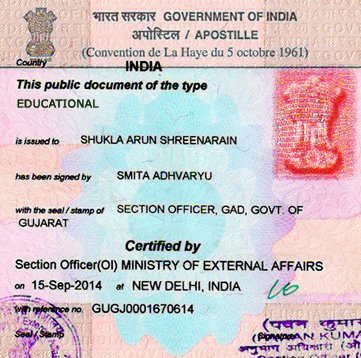 Educational Certificate Apostille in Bhavnagar
